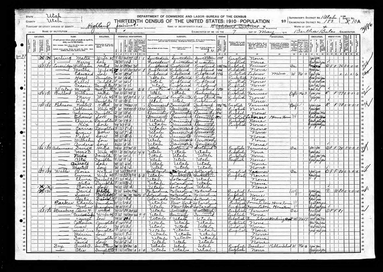 Highland 1910 U.S. Census page 3