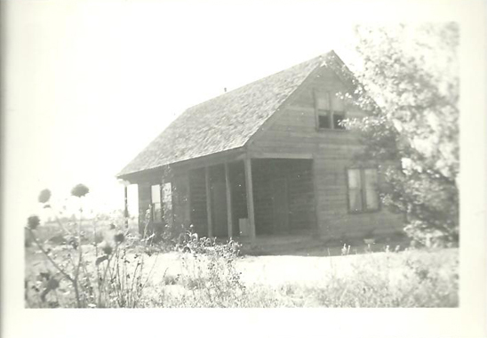 Black and white image of a house