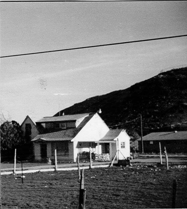 Black and white side view of Home of Paul and Marcelene Gauger