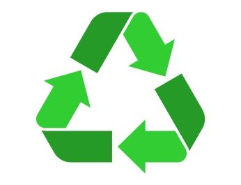 Recycling logo with three arrrows forming a triangle