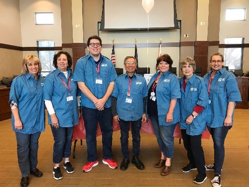 Friends of the Library with matching shirts