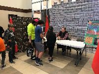 Brandon Mull signing books for fans