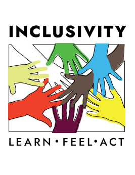 Logo with many colors of hands put in together