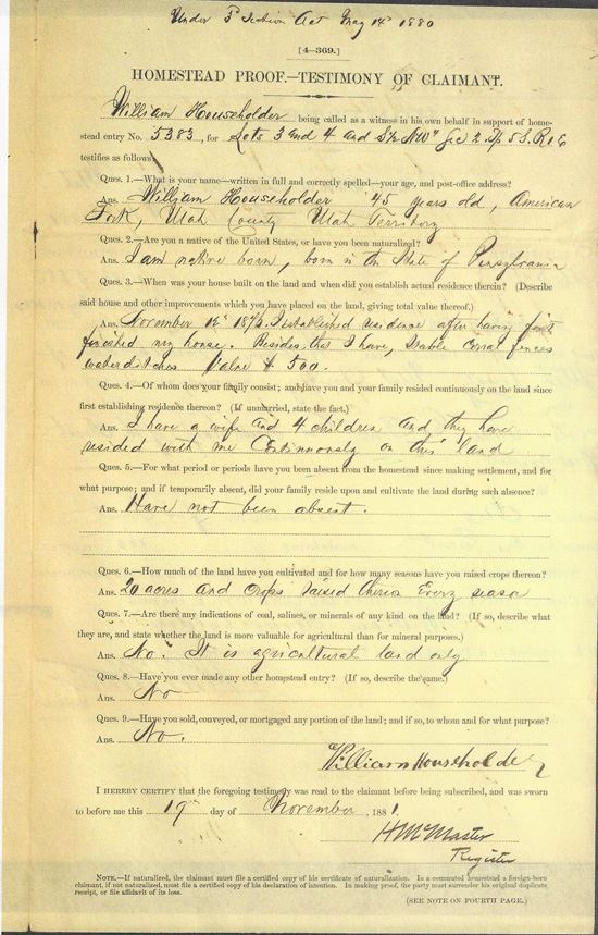 William Householder document
