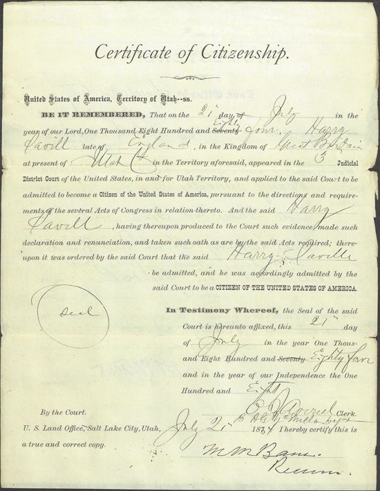 Harry Savill citizenship