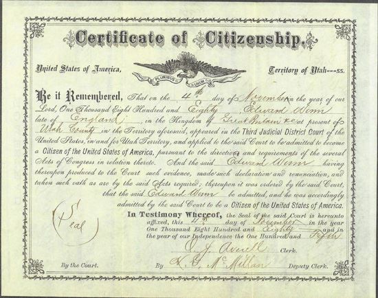 Edward Winn citizenship