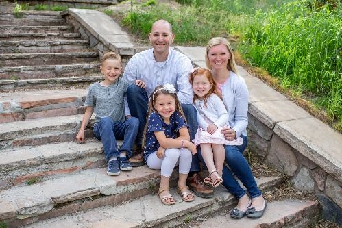 A happy looking family on a summer day
