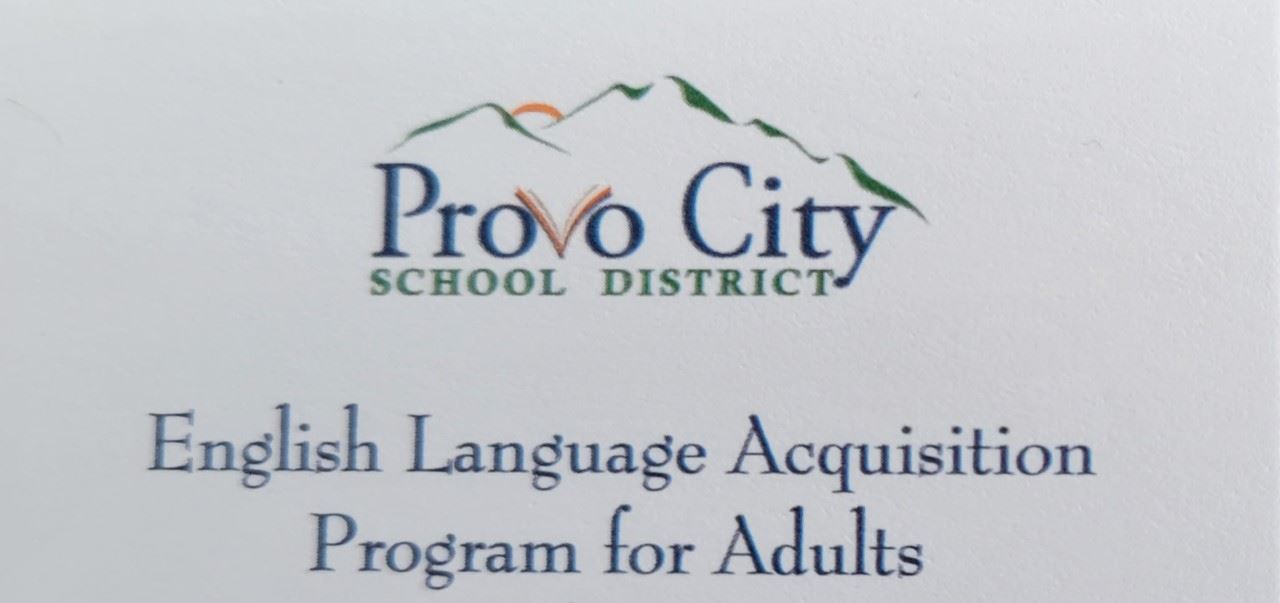 Logo. Provo City School District English Language Acquisition Program for Adults.