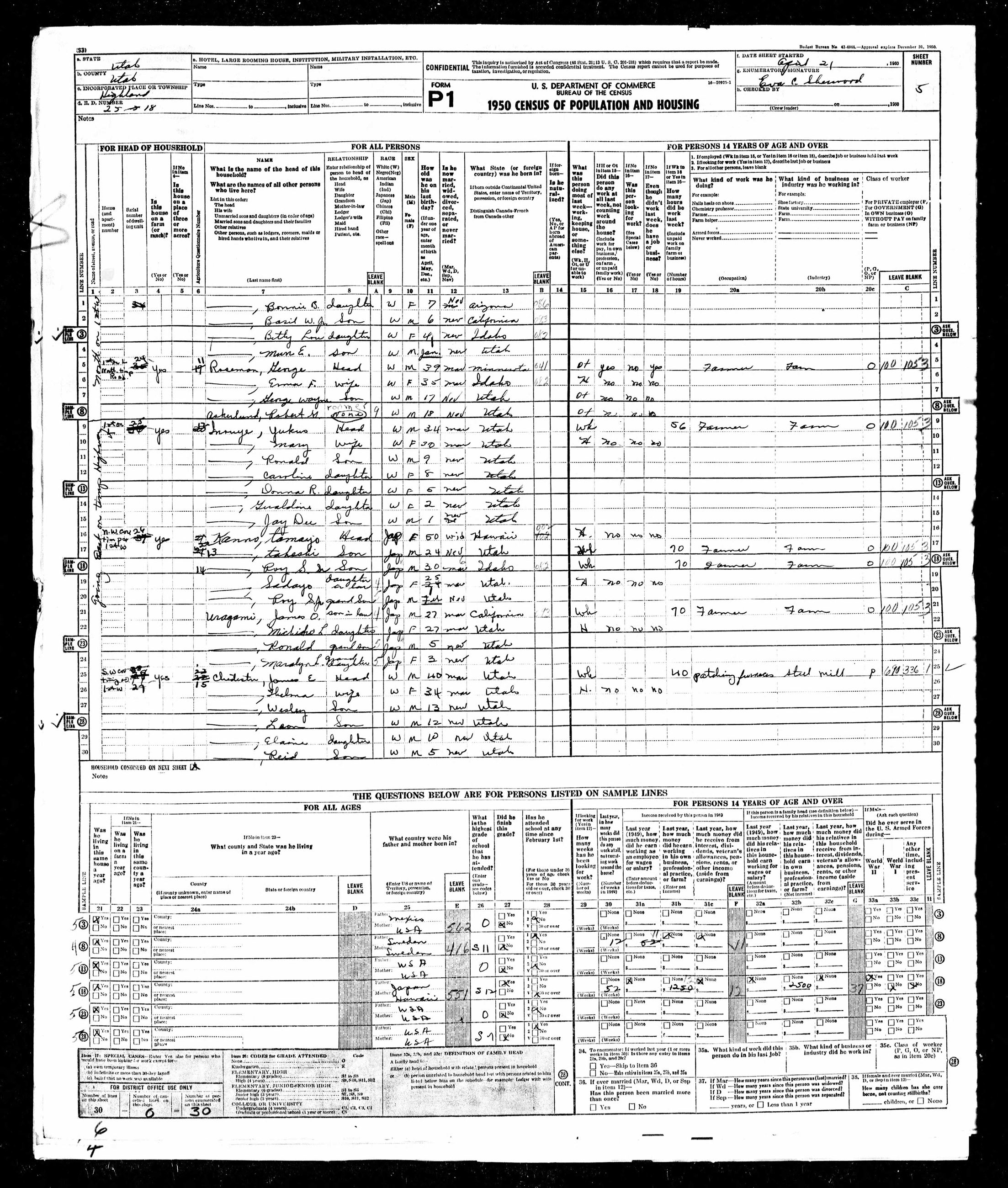 Highland 1950 Census p6