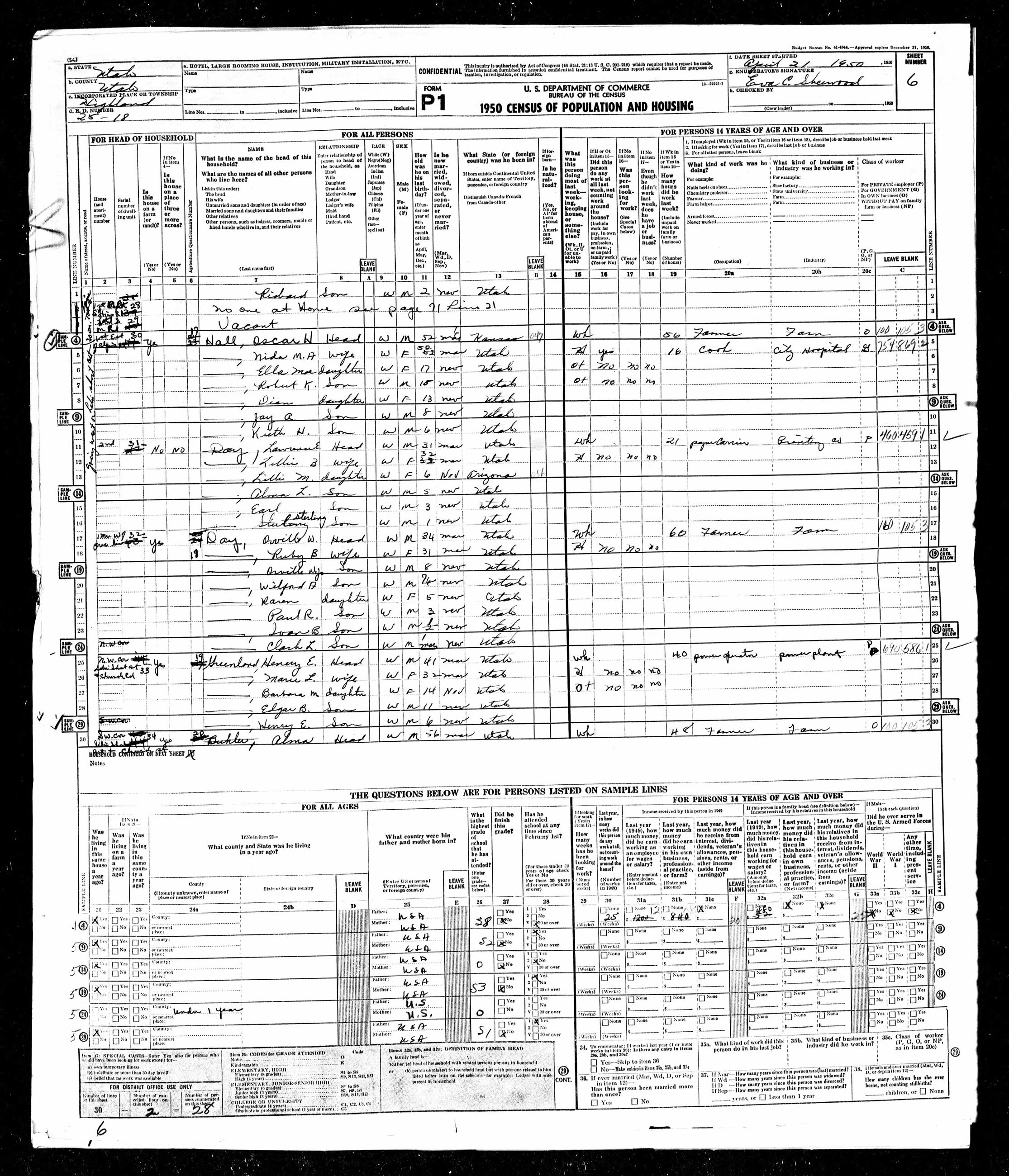 Highland 1950 Census p7