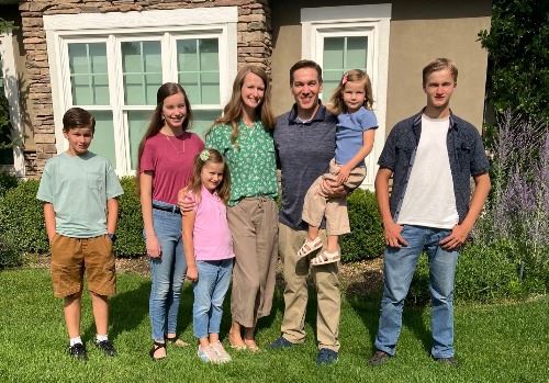 A large family with teens and children