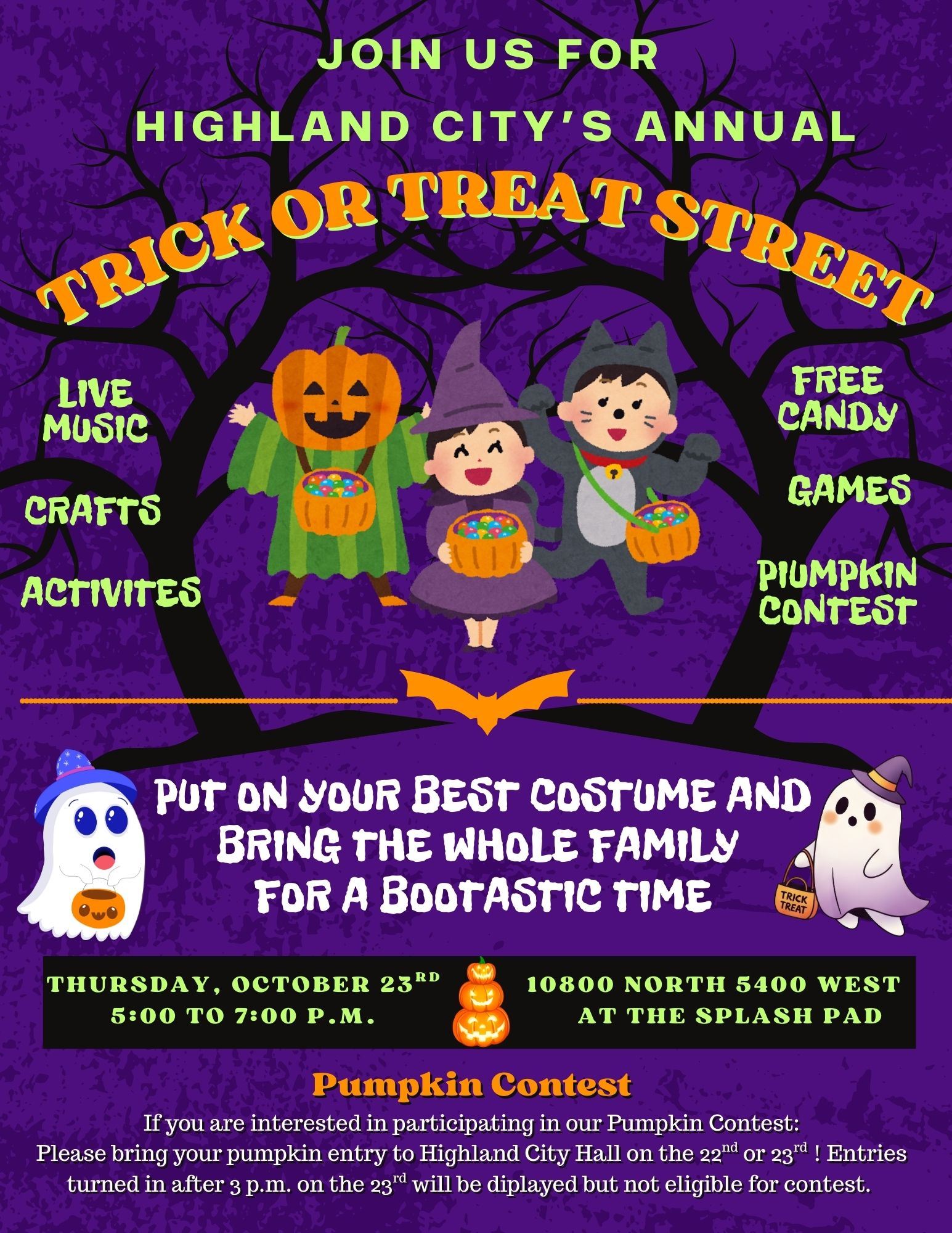 Purple Orange Jack O Lantern Halloween Party Flyer (1)